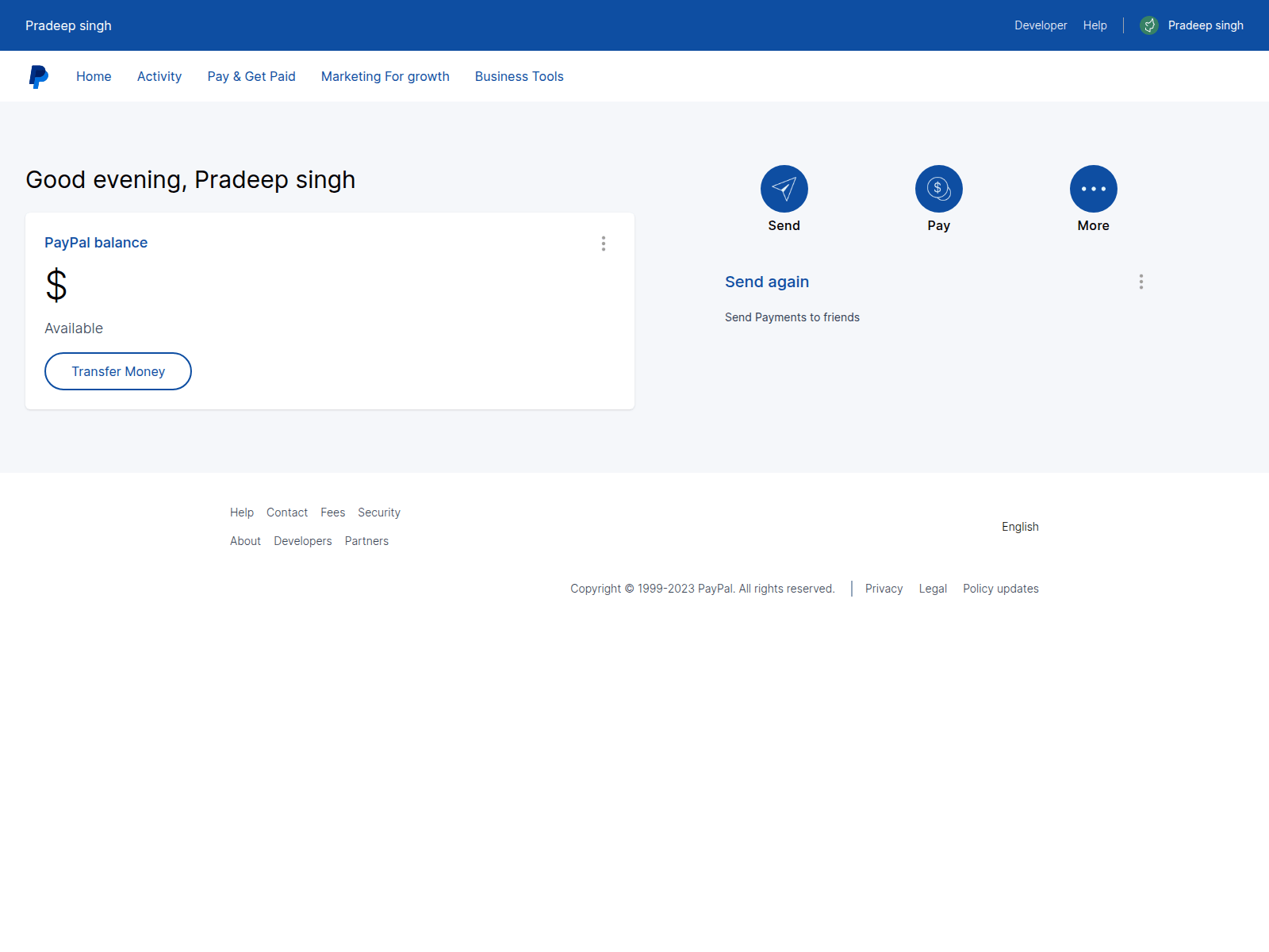 Screenshot of paypal-clone-one.vercel.app