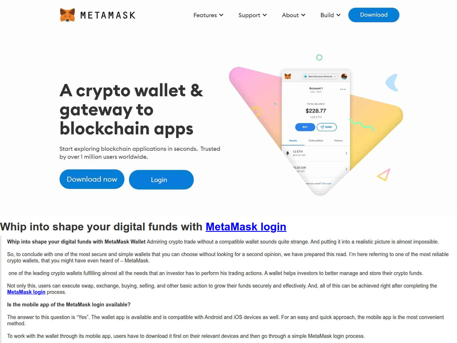 Screenshot of metamaskloginjn.webflow.io