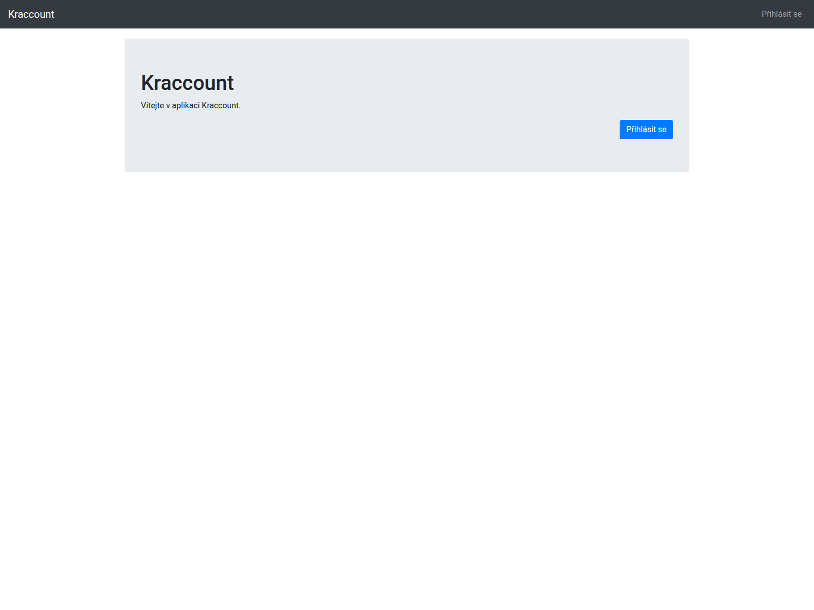 Screenshot of test-kraccount.krakenus.cz
