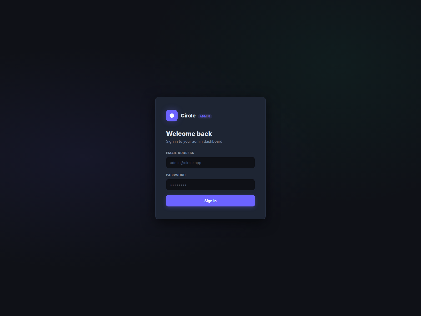Screenshot of admin.circlenet.social