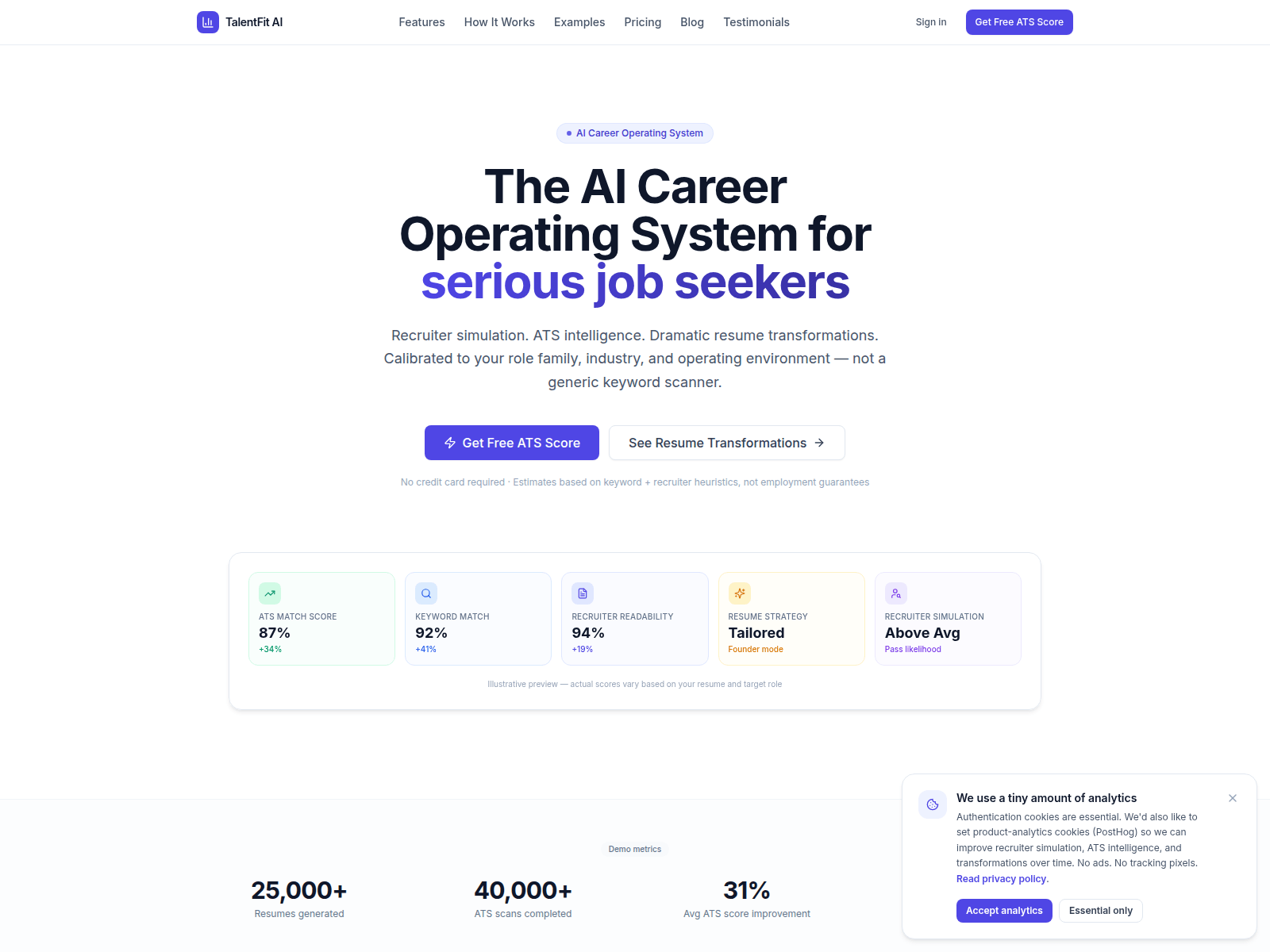 Screenshot of talentfitai.io