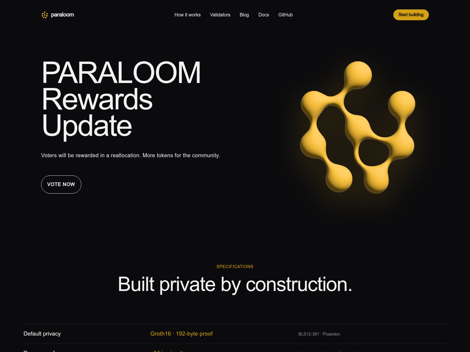 Screenshot of vote-paraloom.xyz