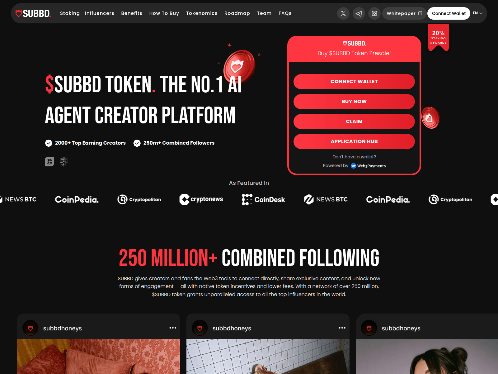 Screenshot of subbdtoken-app.pages.dev