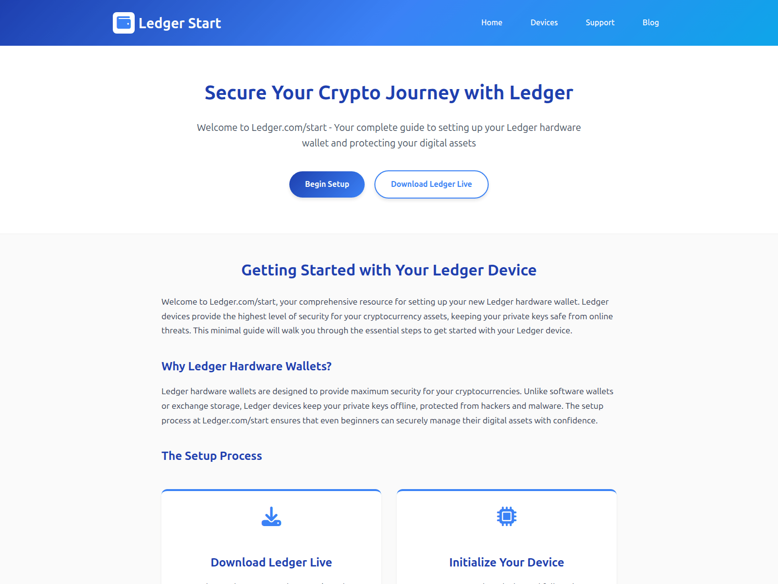 Screenshot of ledger-start-home.pages.dev