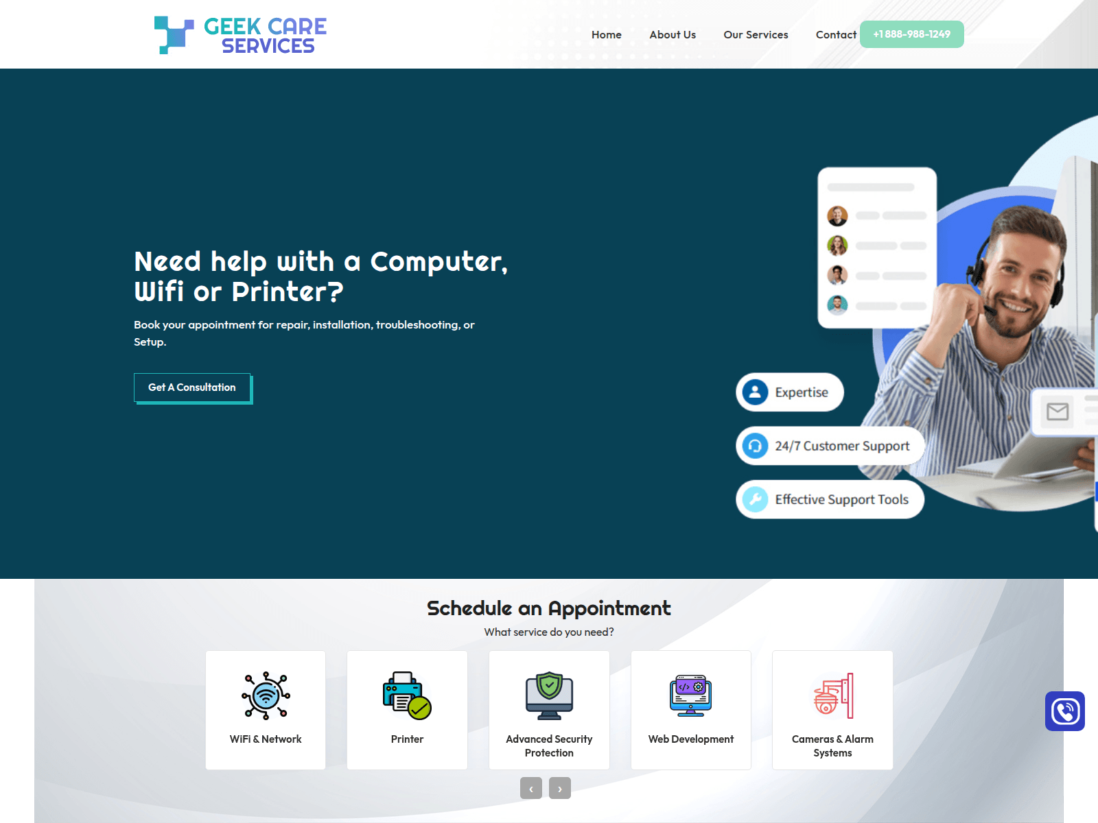 Screenshot of www.geekcareservicesinc.com