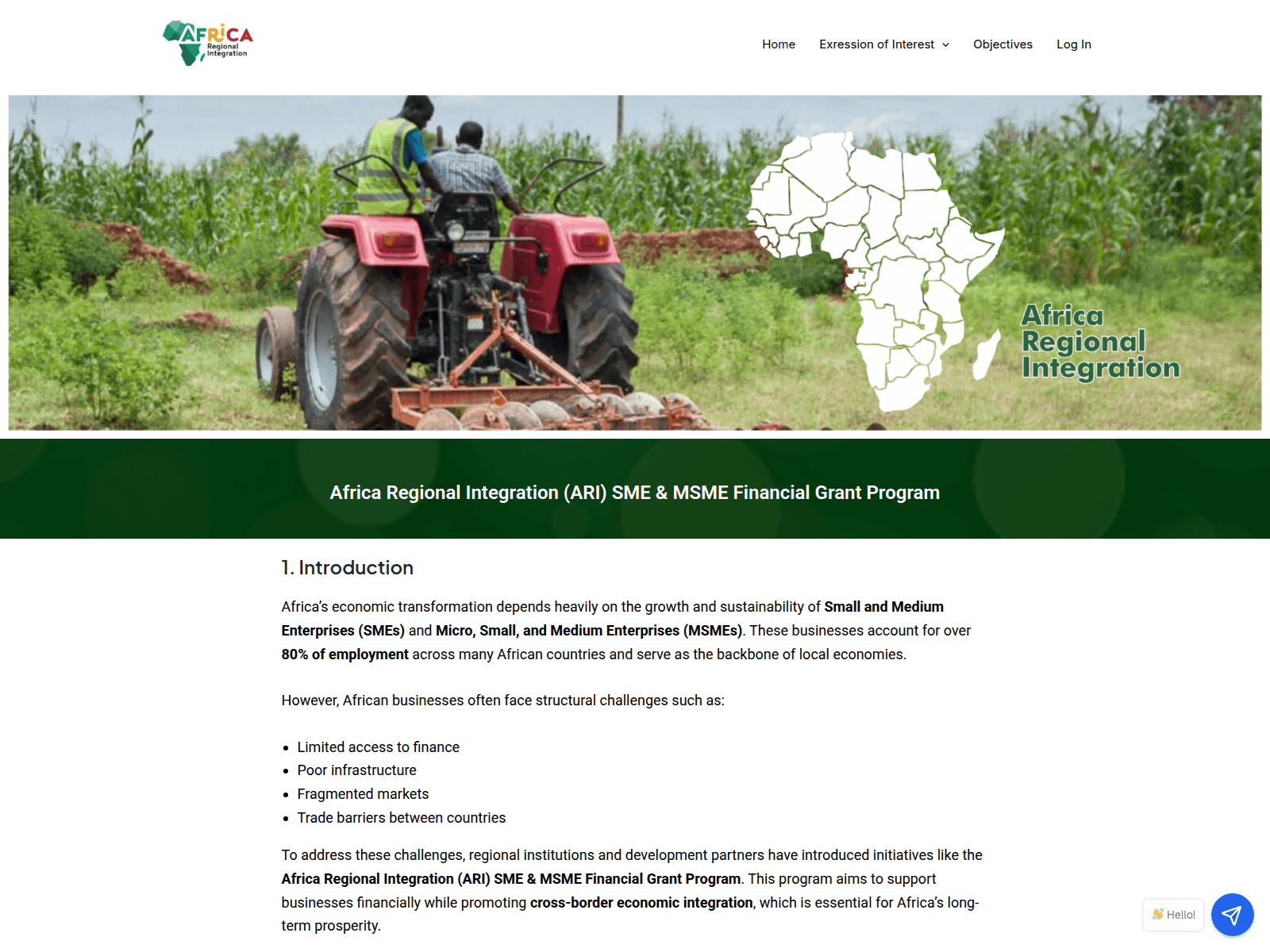 Screenshot of ariproject.org