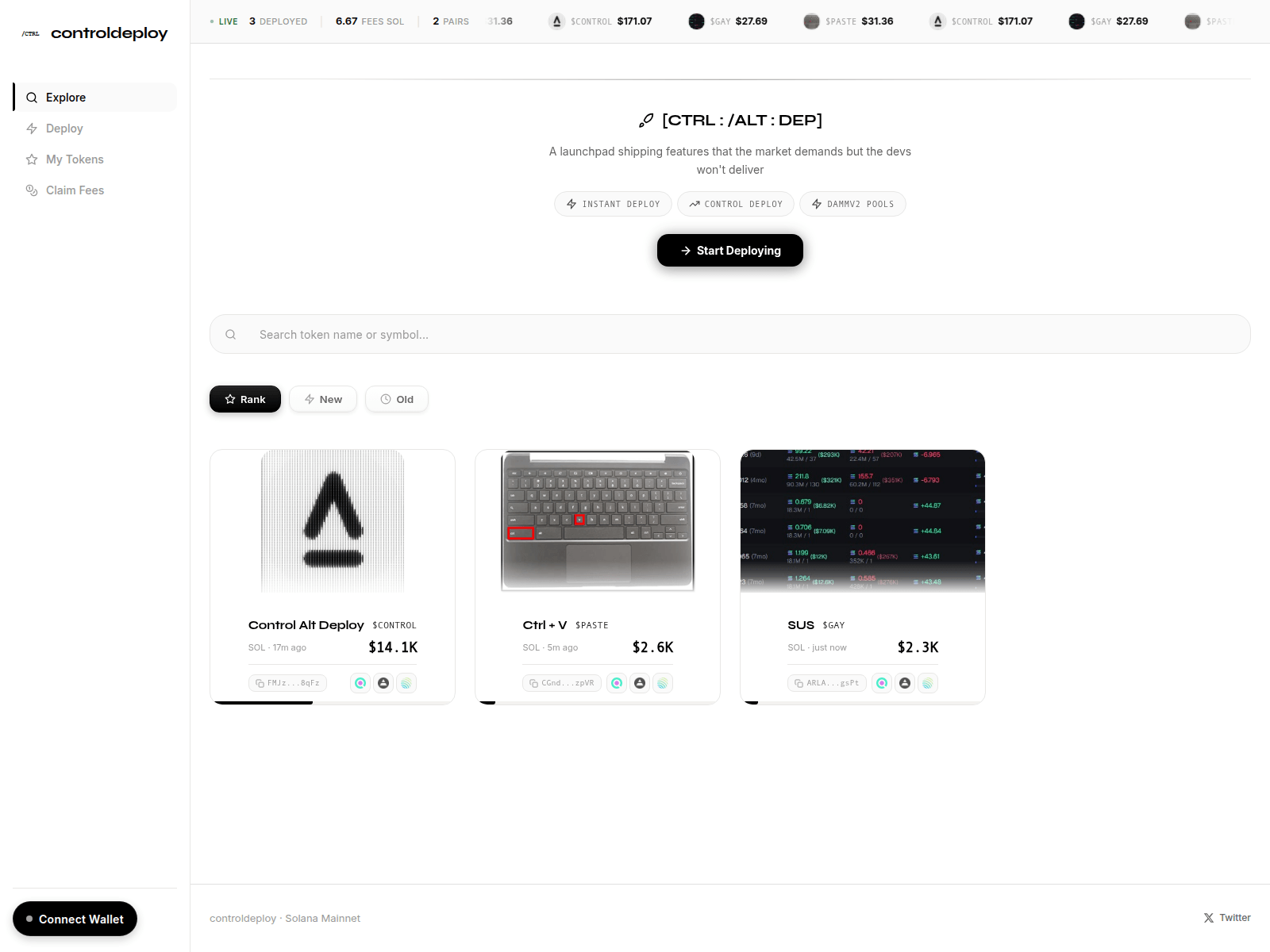 Screenshot of controldeploy.world