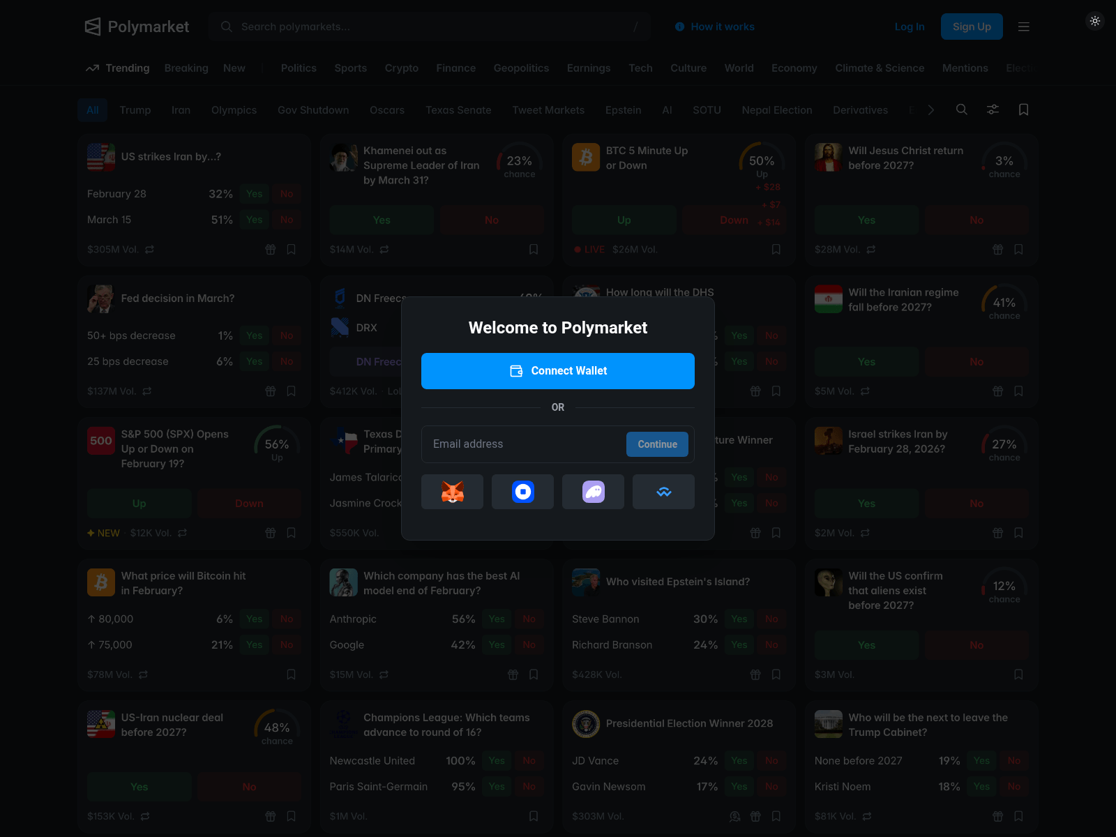 Screenshot of polymarket.limited
