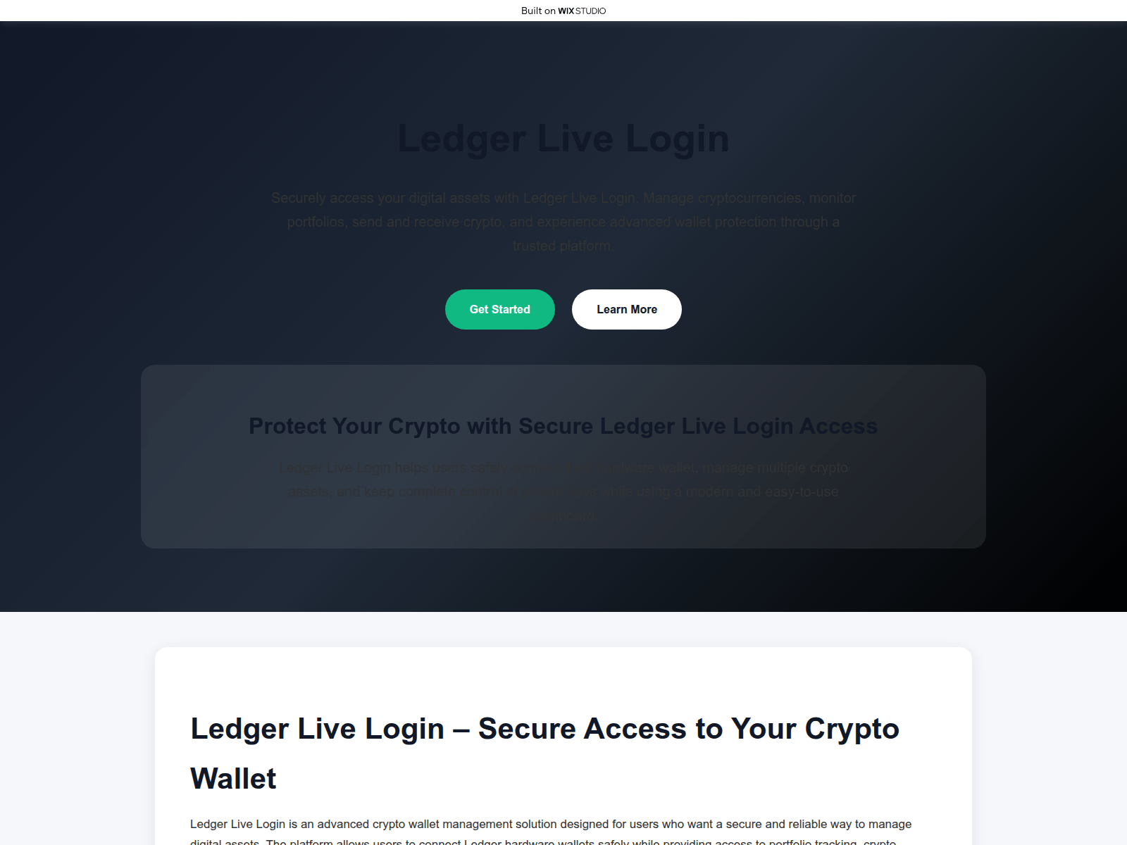 Screenshot of update-ledgrlive.wixstudio.com