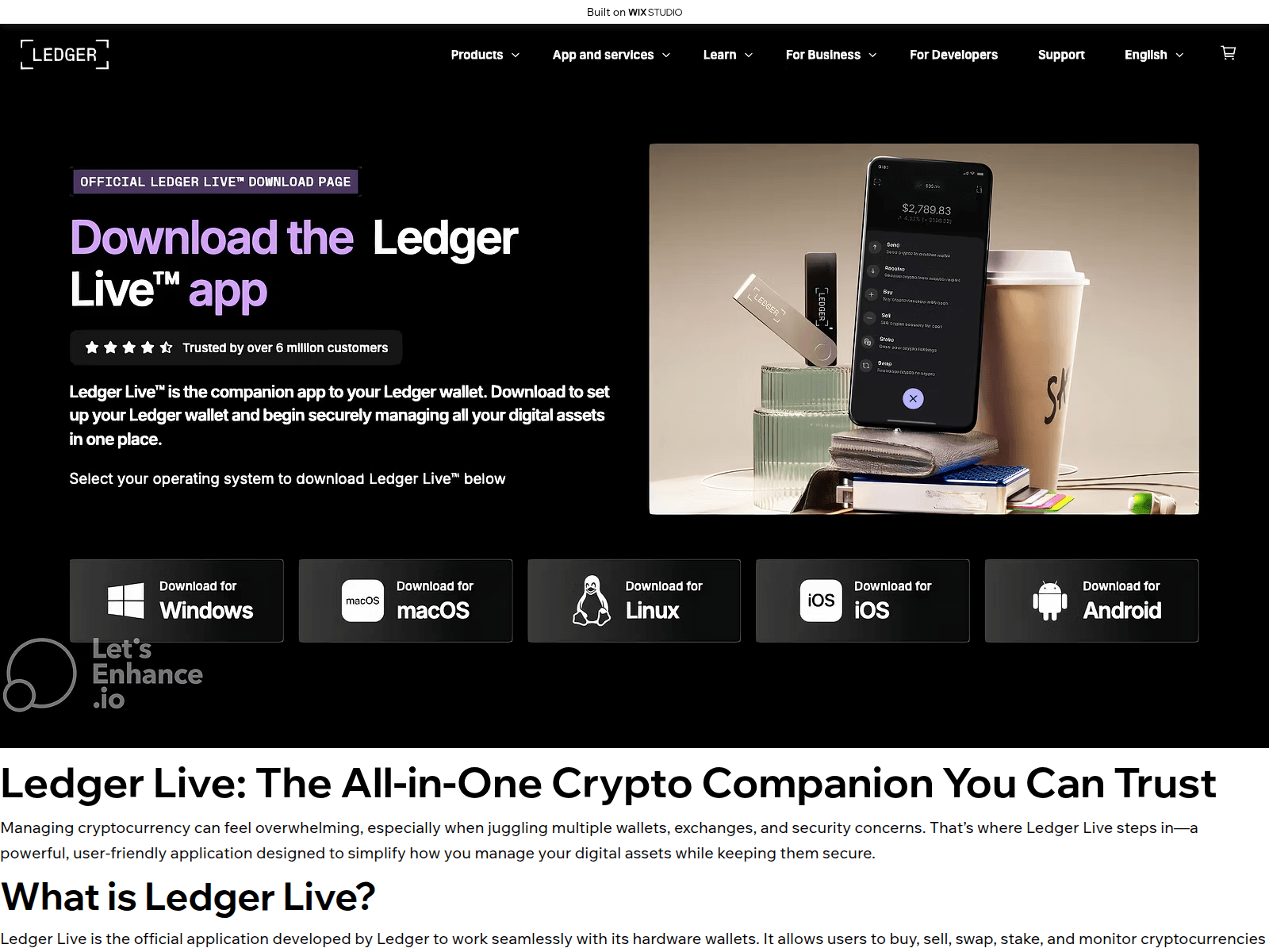 Screenshot of livestart-ladger.wixstudio.com