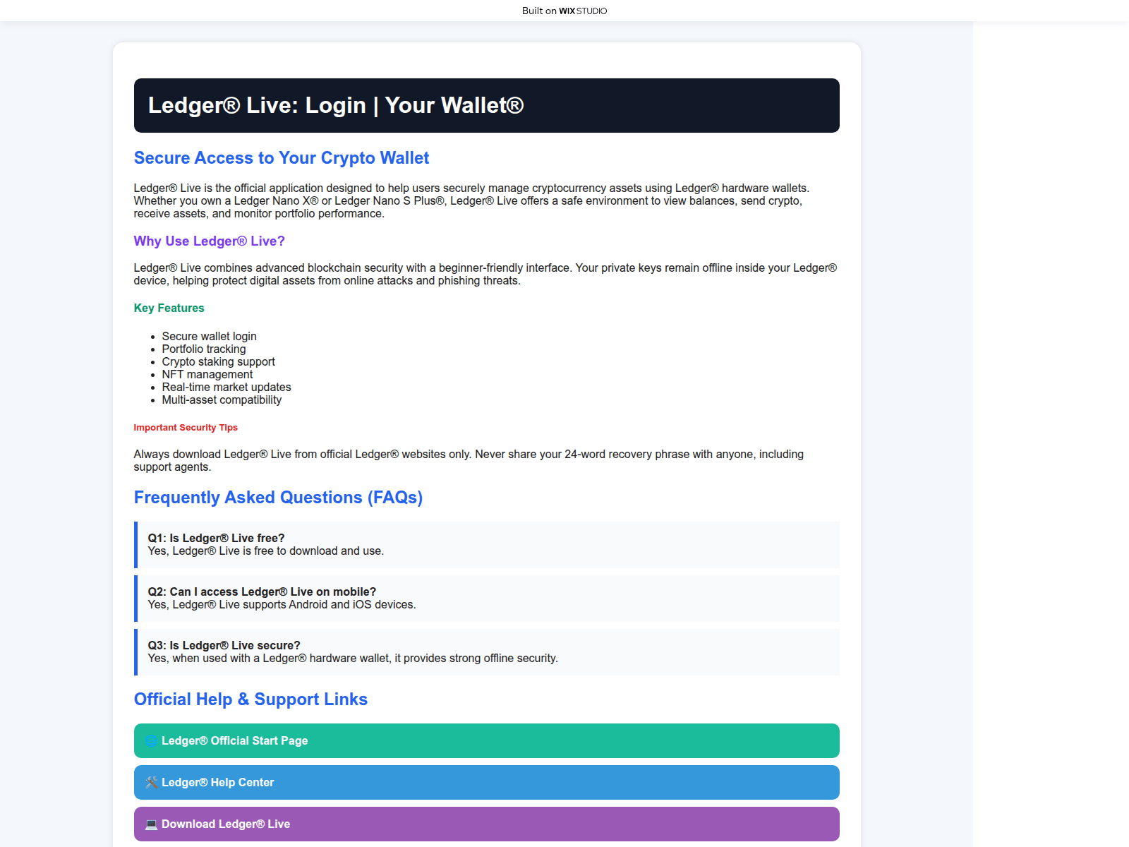 Screenshot of home-liveledgre.wixstudio.com