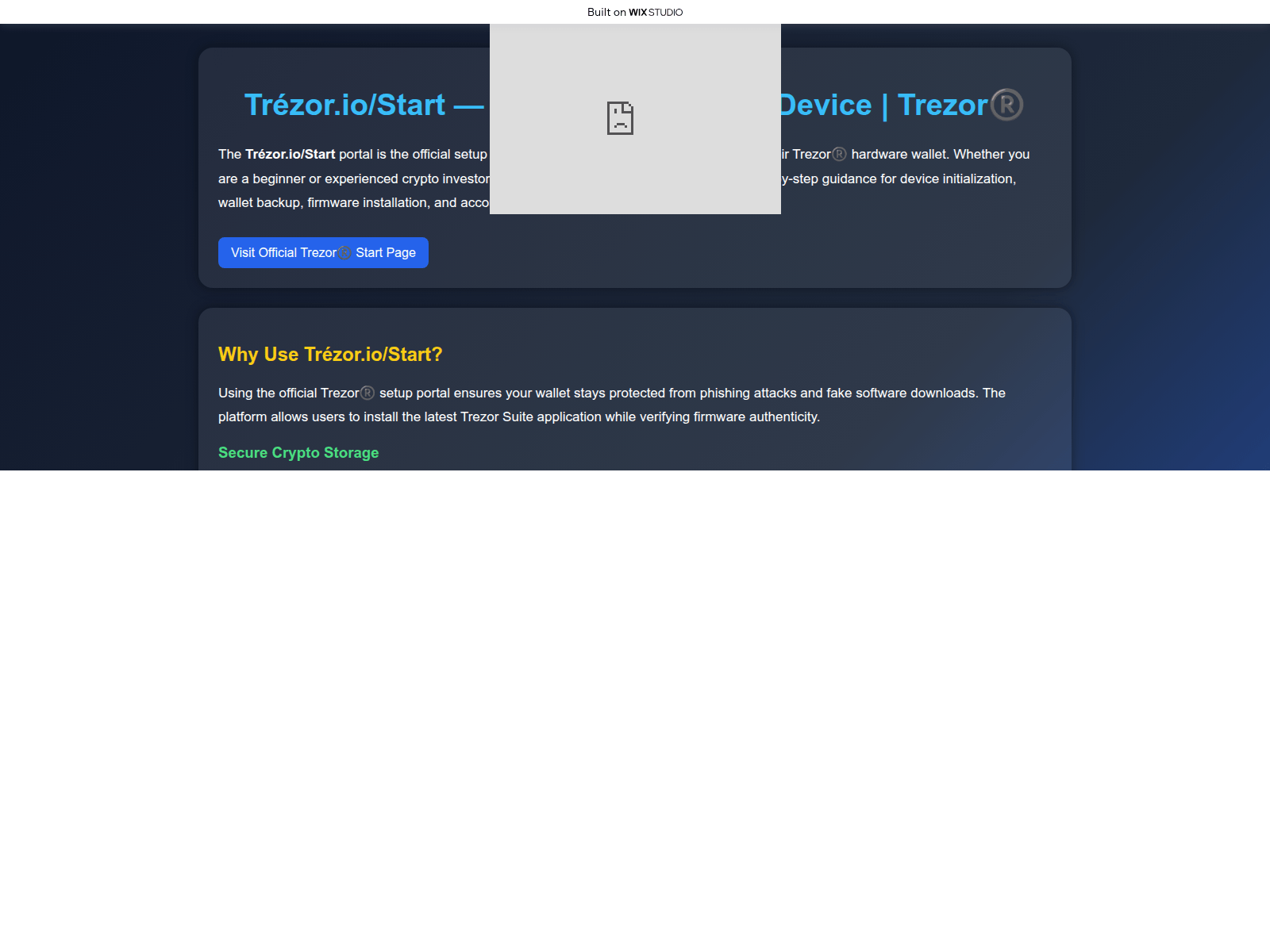 Screenshot of en-learn-trezstart.wixstudio.com