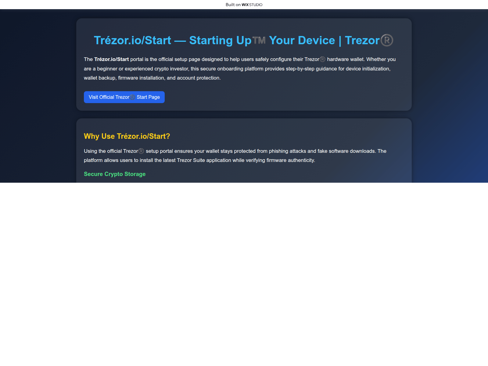 Screenshot of authstrt-terezor.wixstudio.com