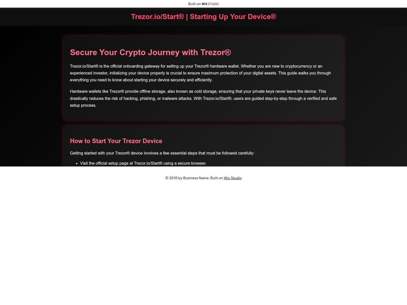 Screenshot of trerzor.wixstudio.com