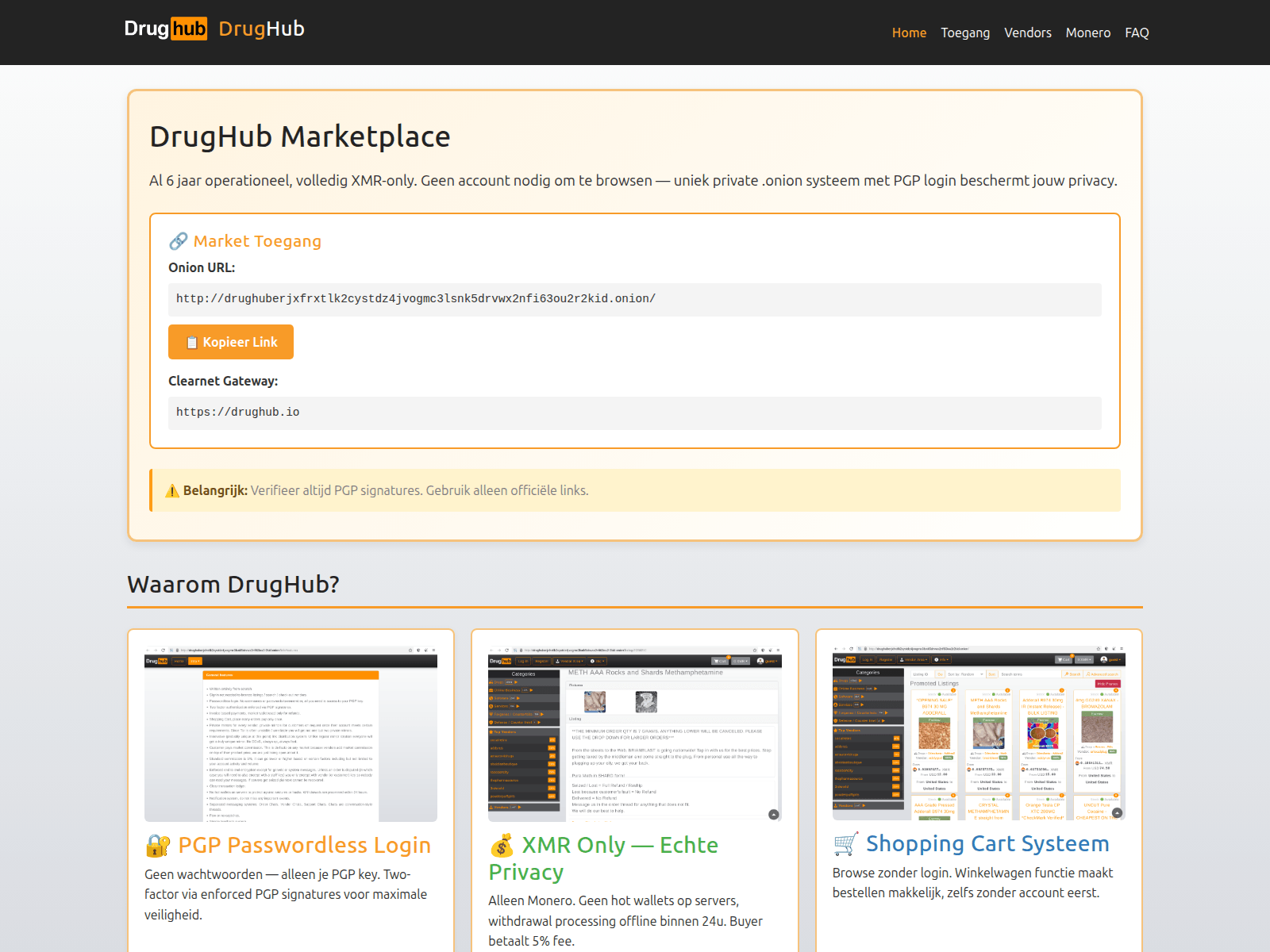 Screenshot of drughub.nexus