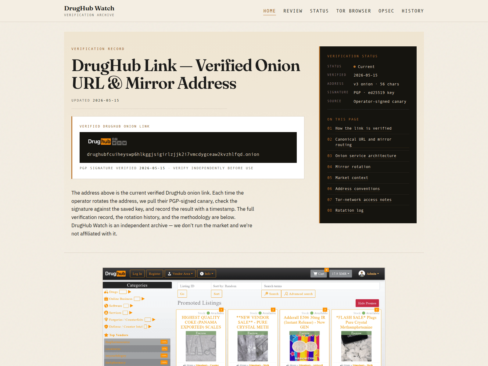Screenshot of drughubwatch.com