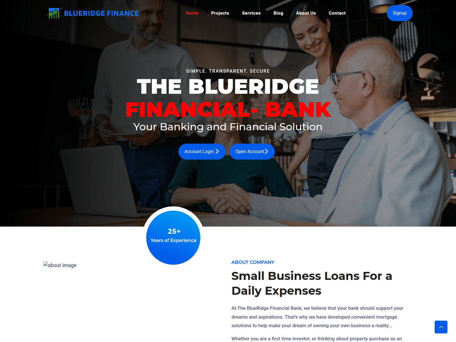Screenshot of blueridgefn.com
