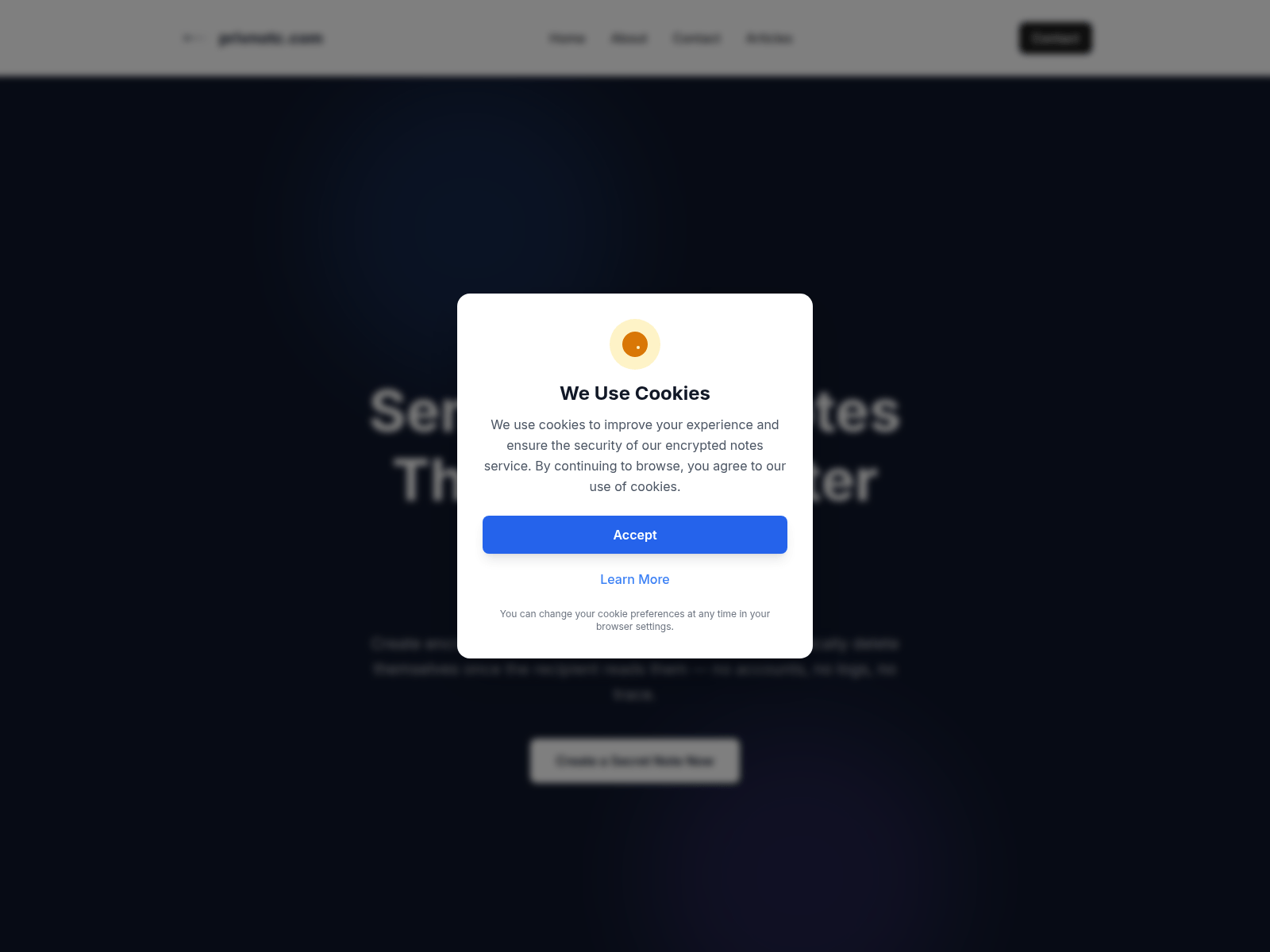 Screenshot of privnotc.com