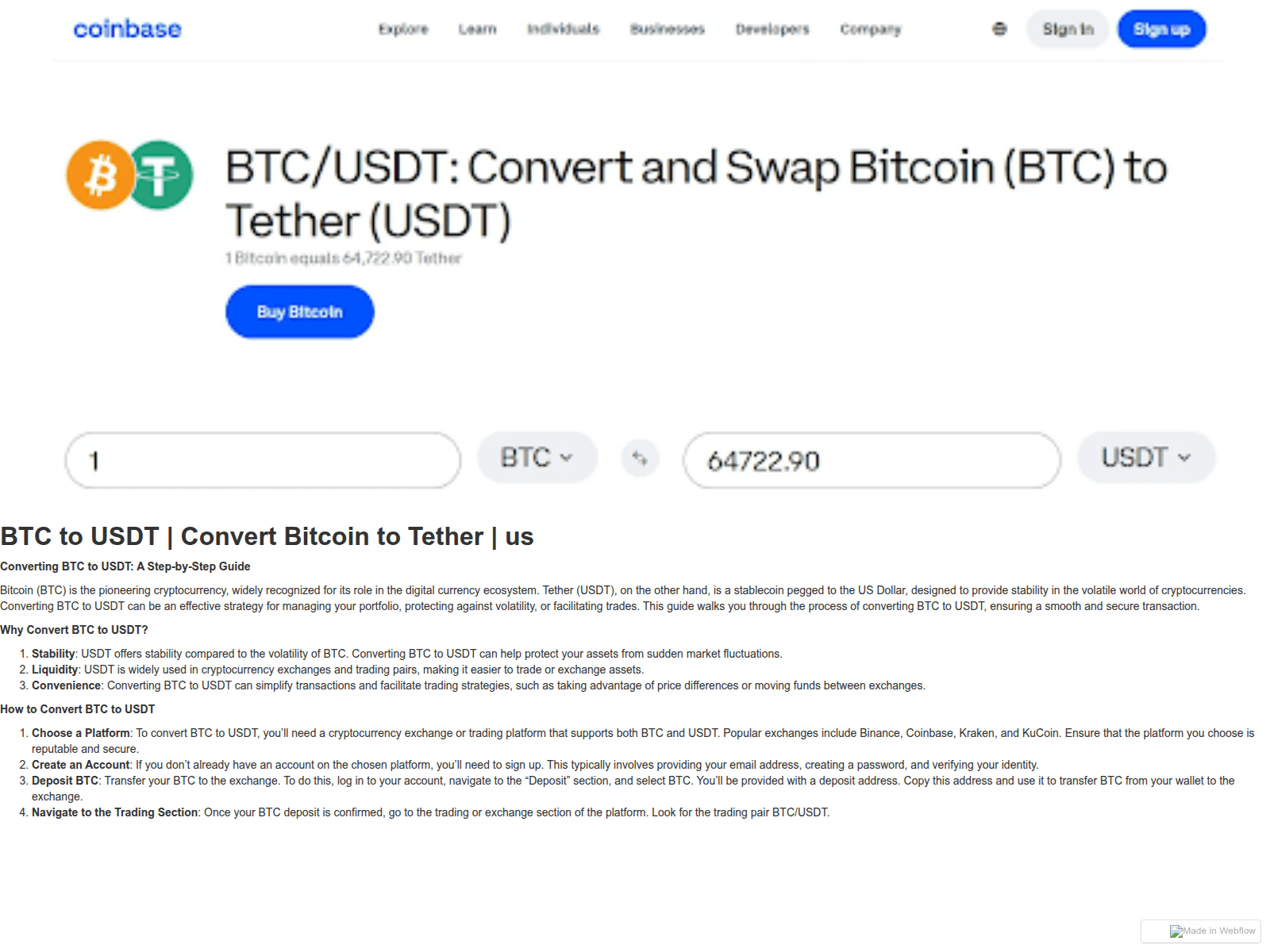 Screenshot of btctousdtt-edu.webflow.io