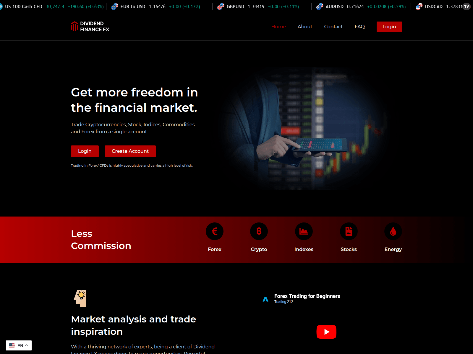 Screenshot of dividendfinancefx.com