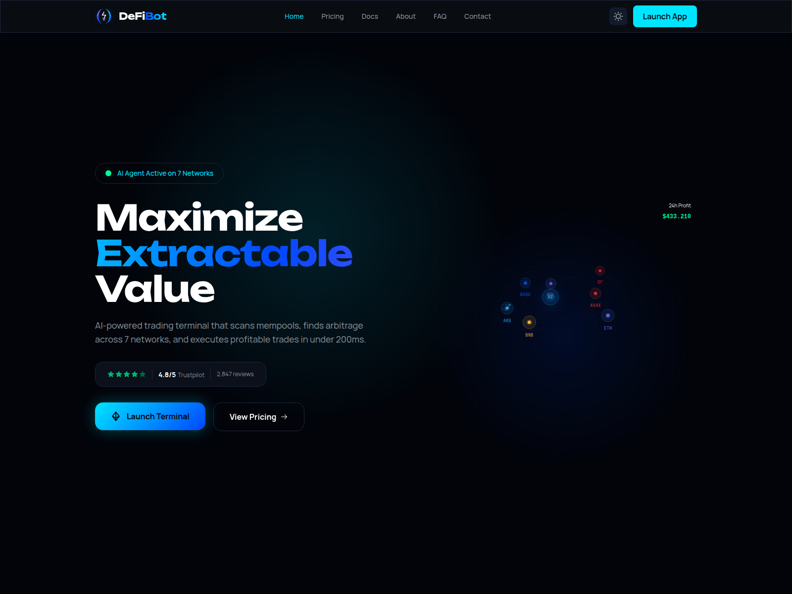 Screenshot of defi-bot.org