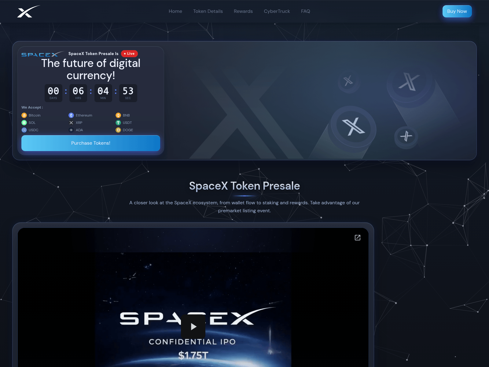 Screenshot of official-spacex.com