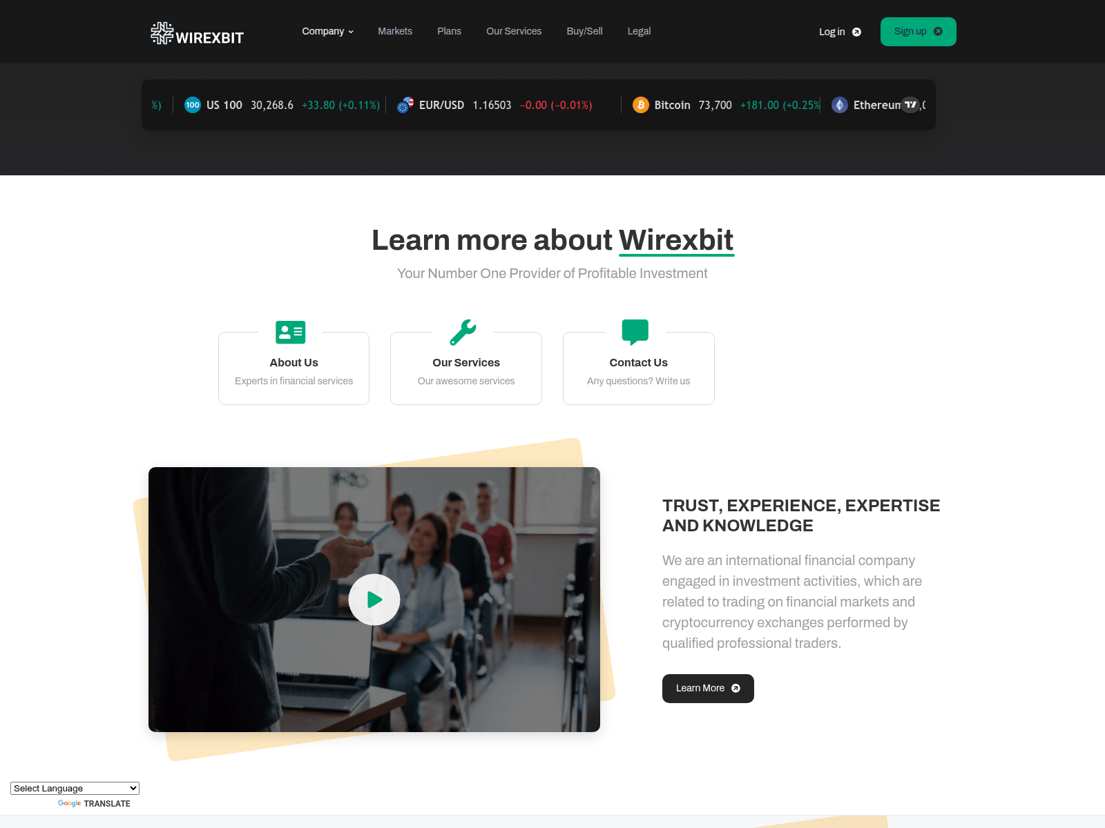 Screenshot of wirexbit.ltd