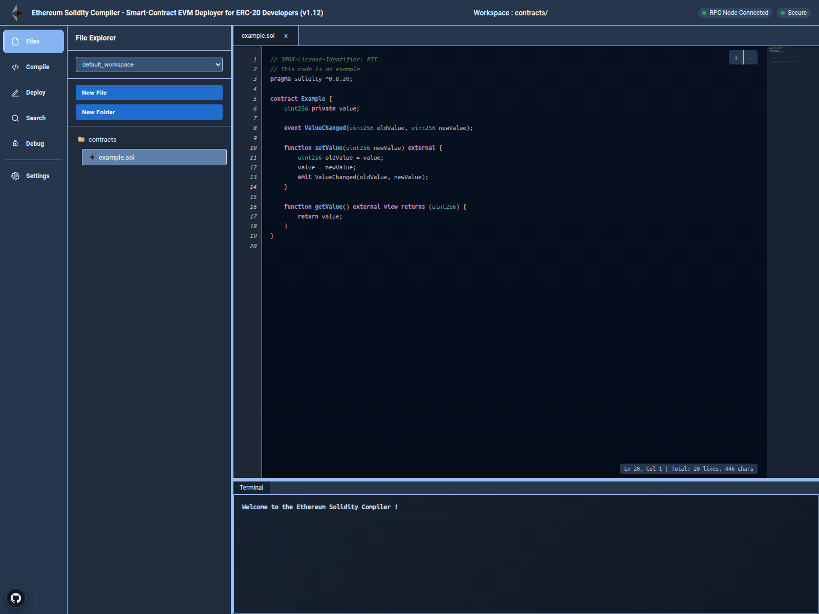 Screenshot of ethercompiler.vercel.app