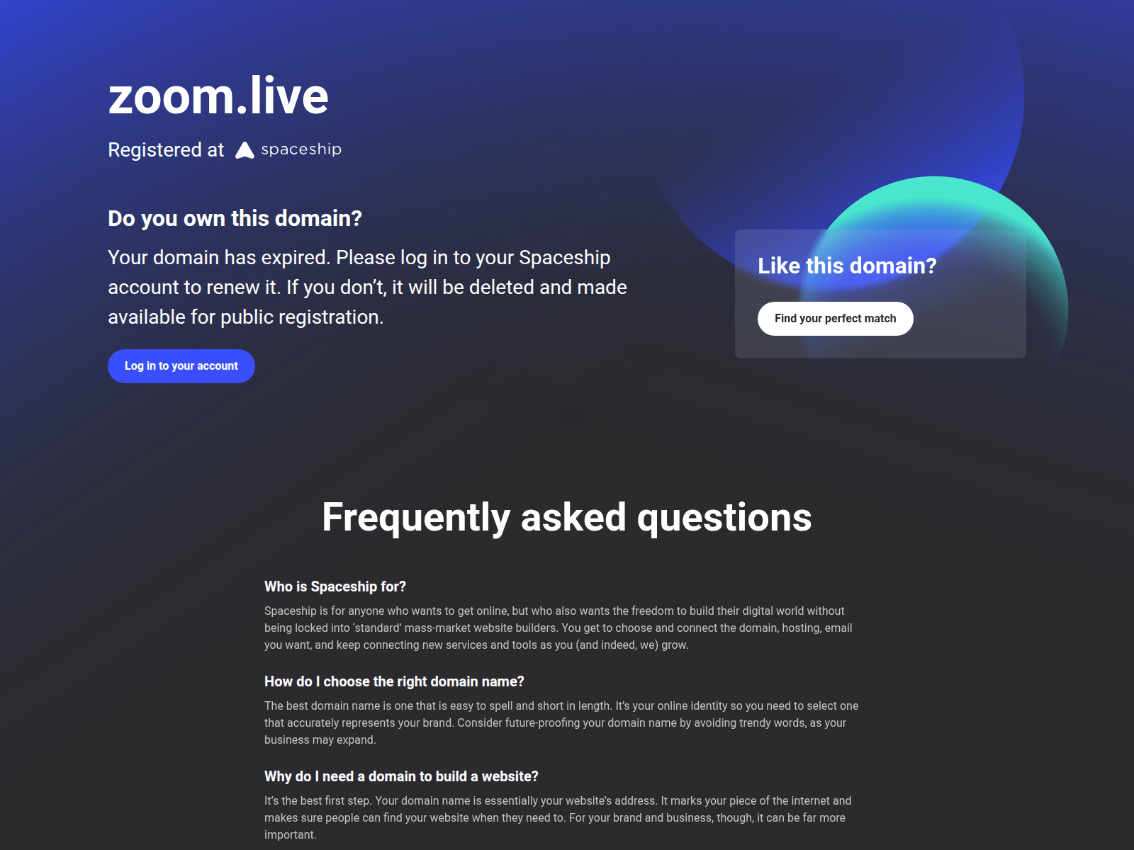 Screenshot of zoom.live