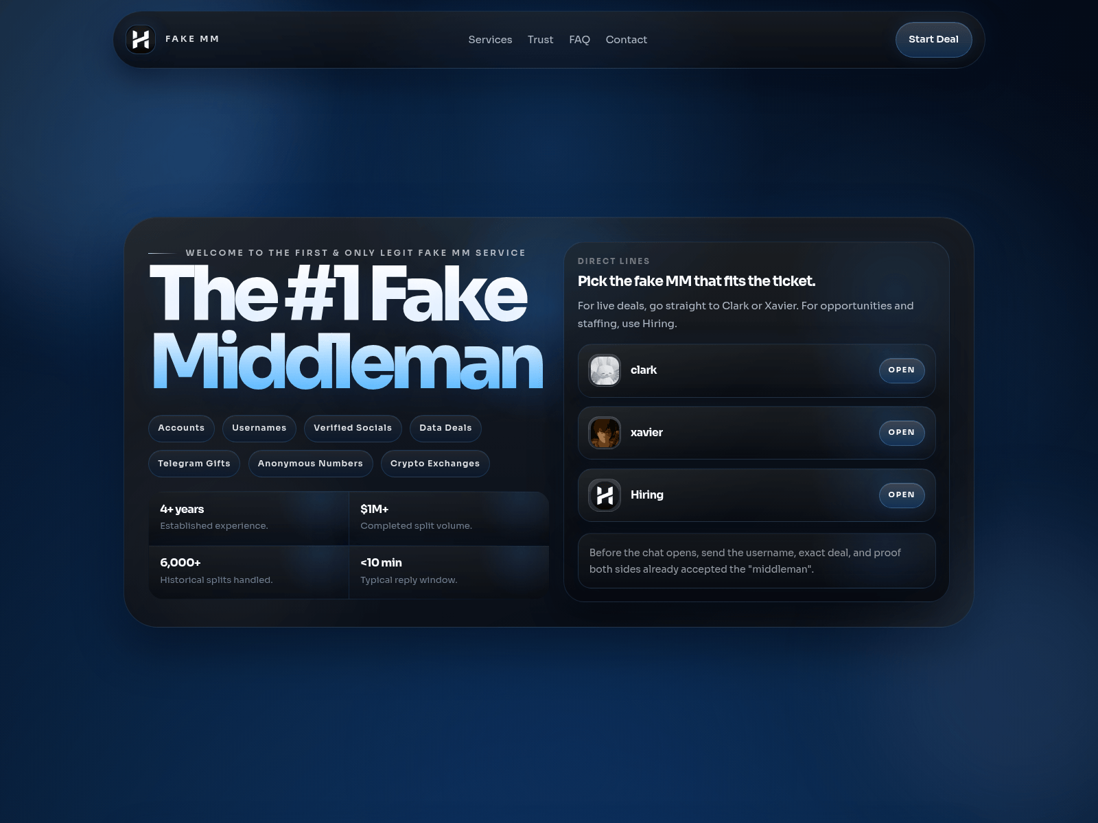 Screenshot of fakemm.cc