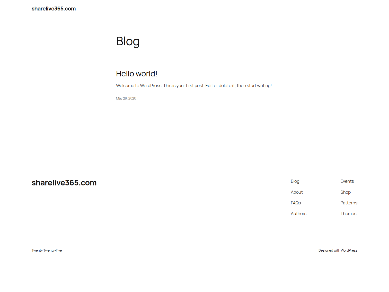 Screenshot of sharelive365.com