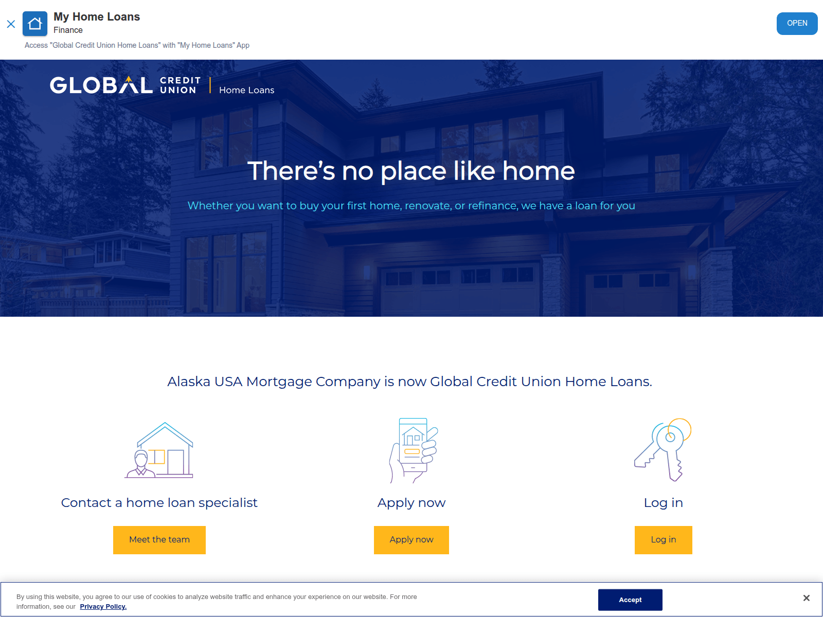 Screenshot of www.gcuhome.com