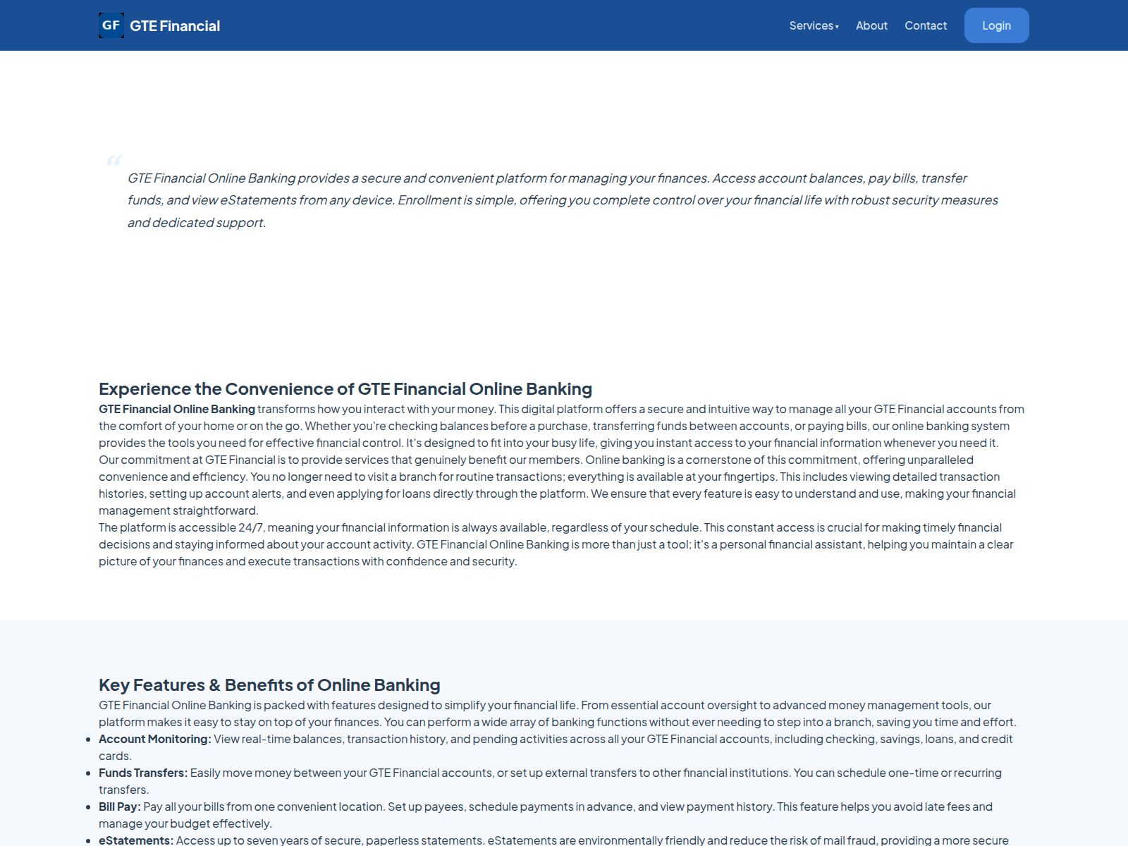 Screenshot of gtefinancialfcu.co.com