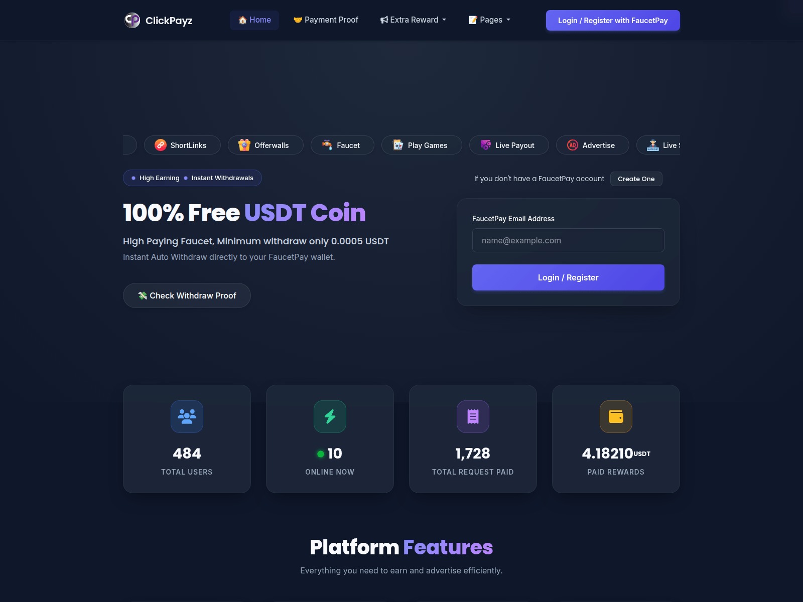 Screenshot of clickpayz.site