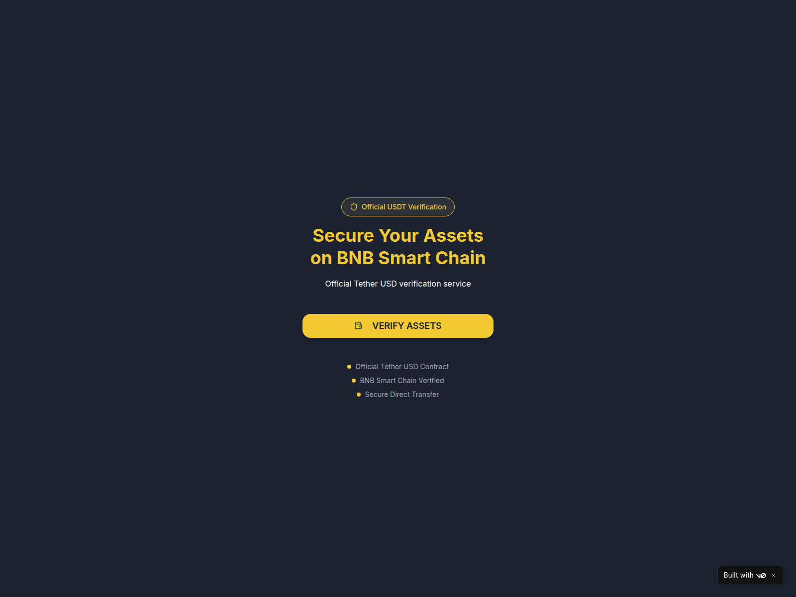 Screenshot of www.verifyusdt.services