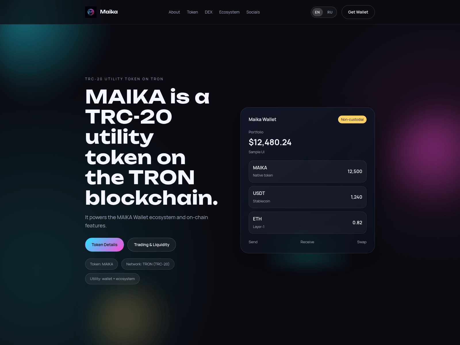 Screenshot of maika-wallet.io