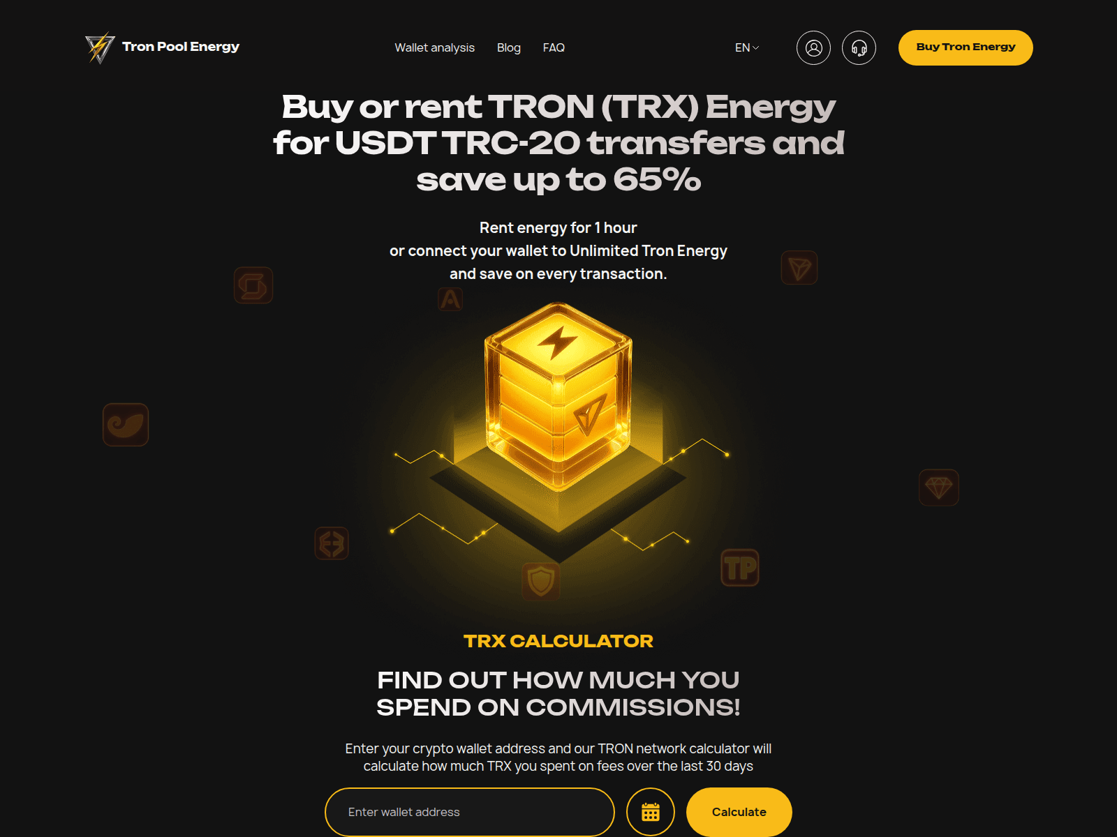 Screenshot of tronpoolenergy.com