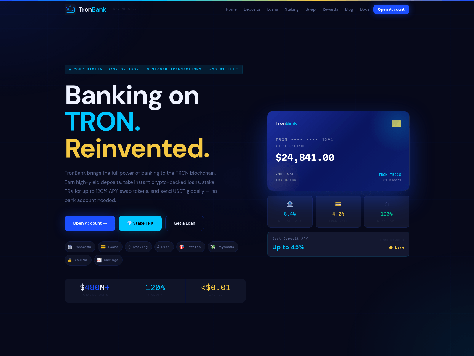 Screenshot of tronbank.xyz