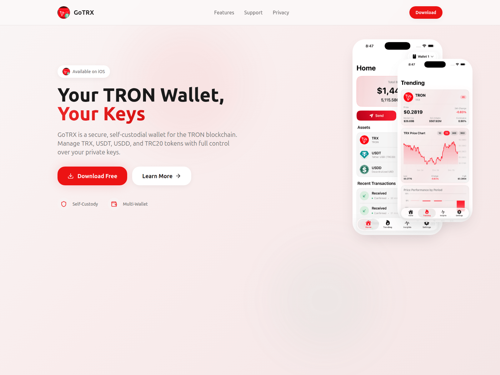 Screenshot of gotrxwallet.com