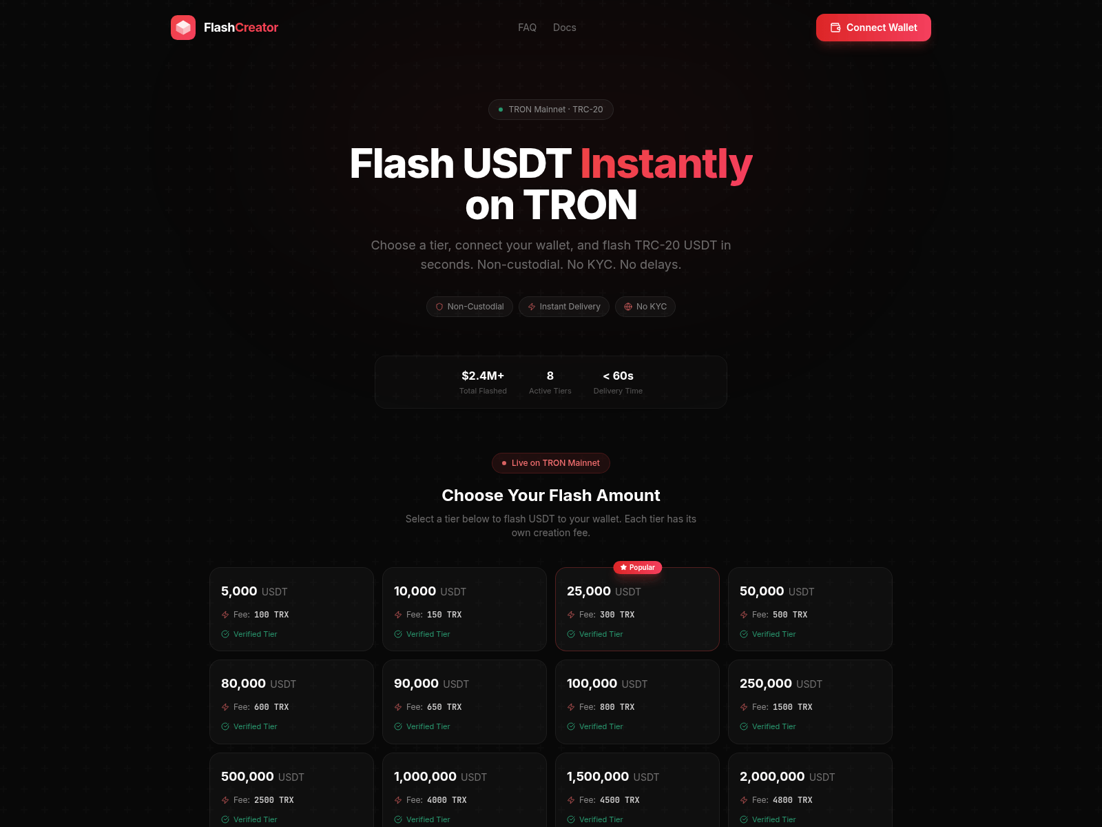 Screenshot of www.makeflashusdt.live