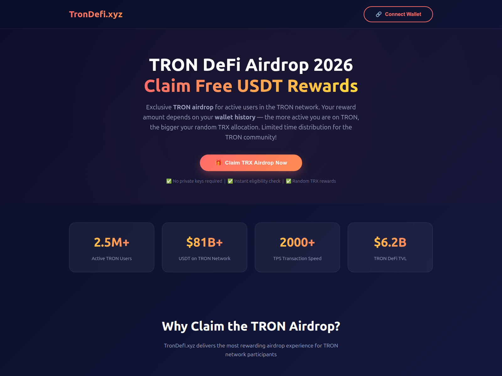 Screenshot of trondefi.xyz