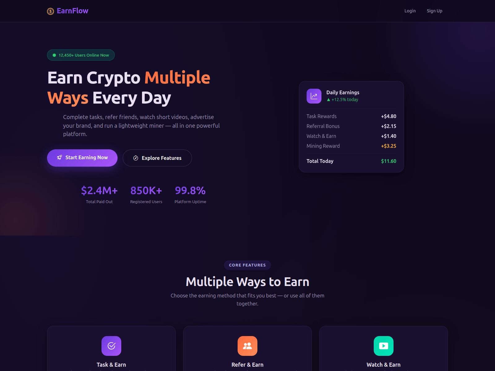 Screenshot of earnflow.top