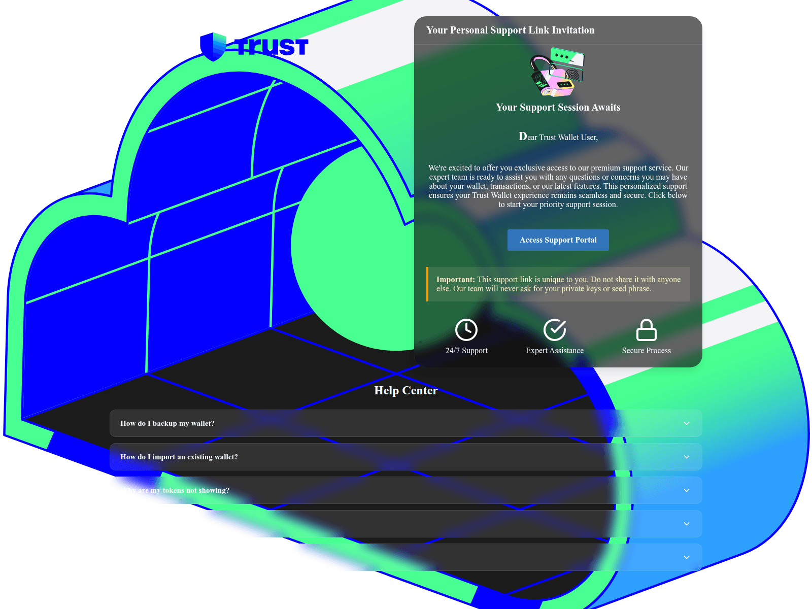 Screenshot of trustwalletsupportportal.help