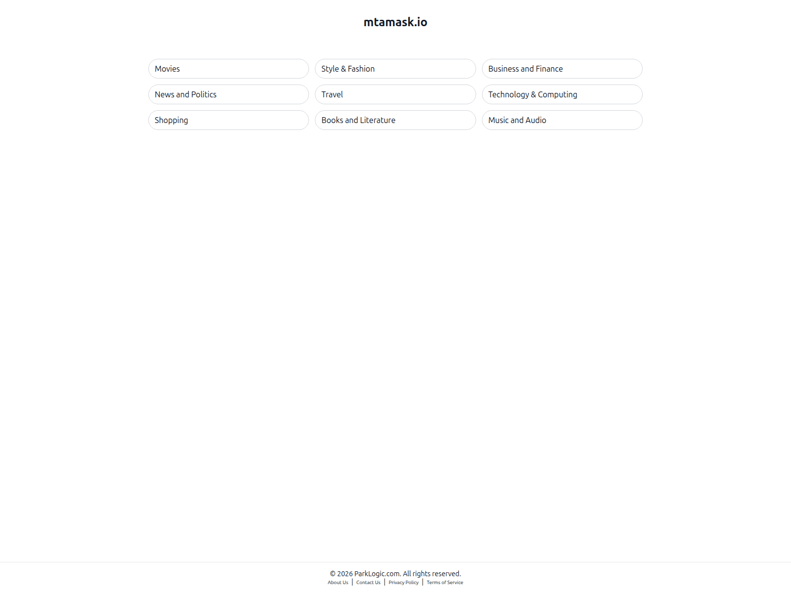 Screenshot of mtamask.io