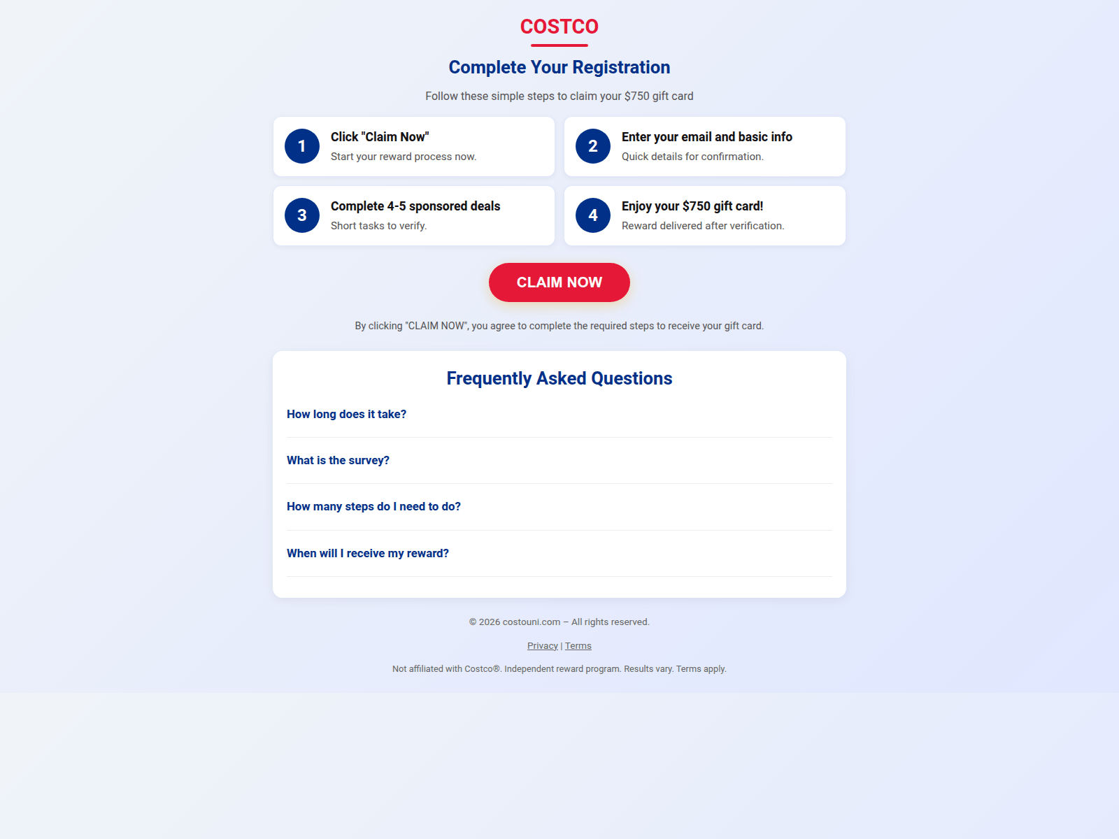 Screenshot of costouni.com