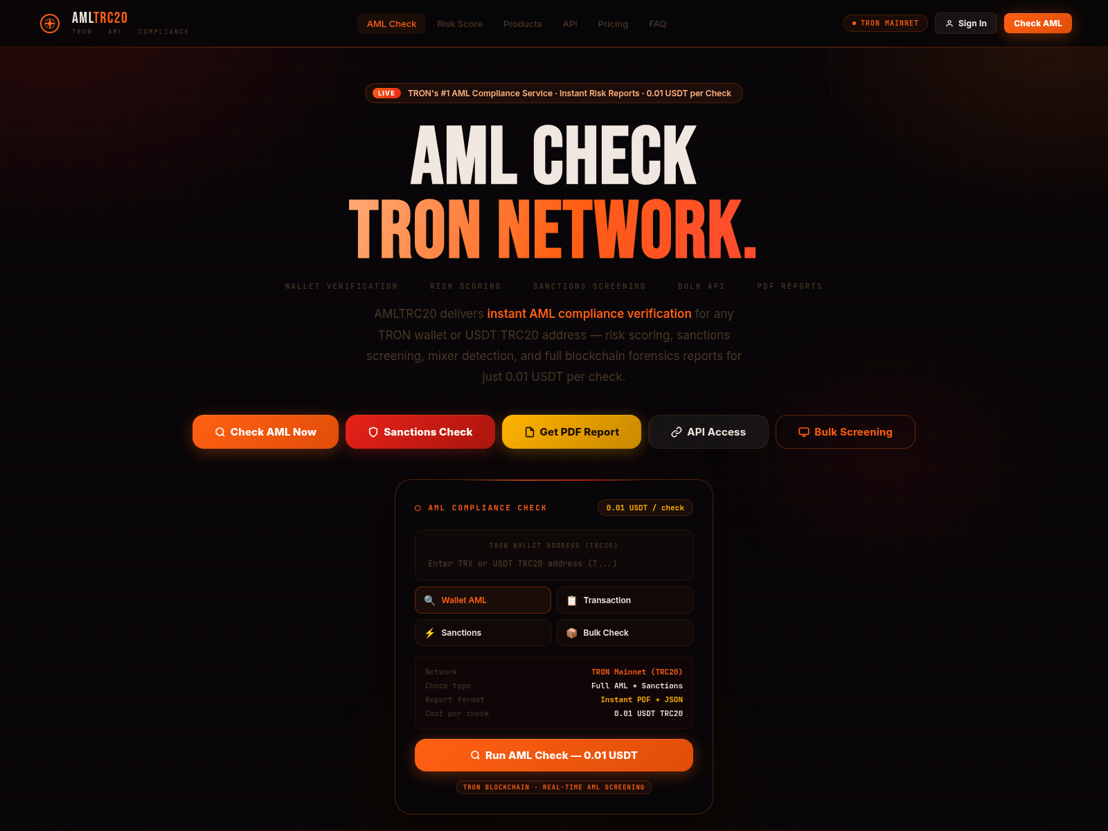 Screenshot of amltrc20.xyz