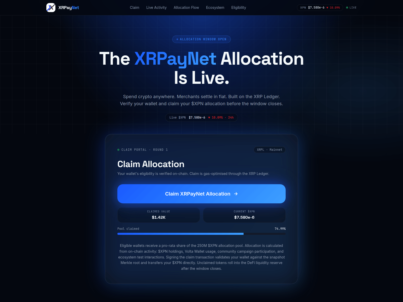Screenshot of xrpaynet.info