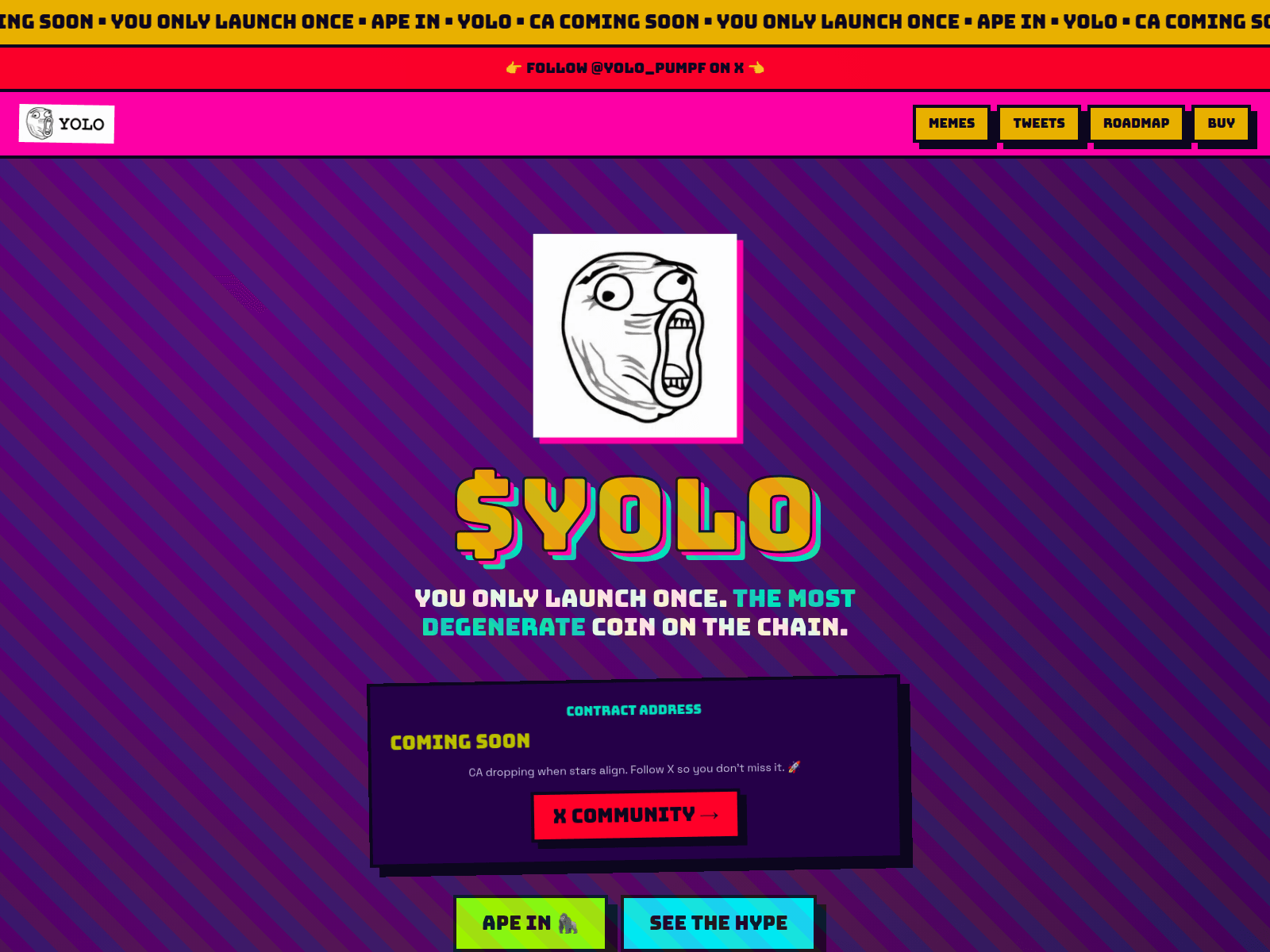 Screenshot of yolo-coin.fun