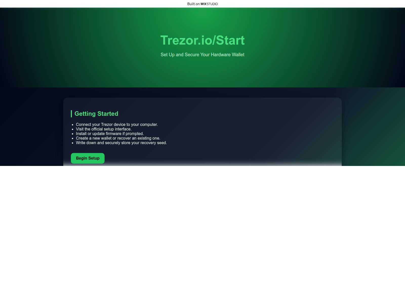 Screenshot of manage-trezo.wixstudio.com