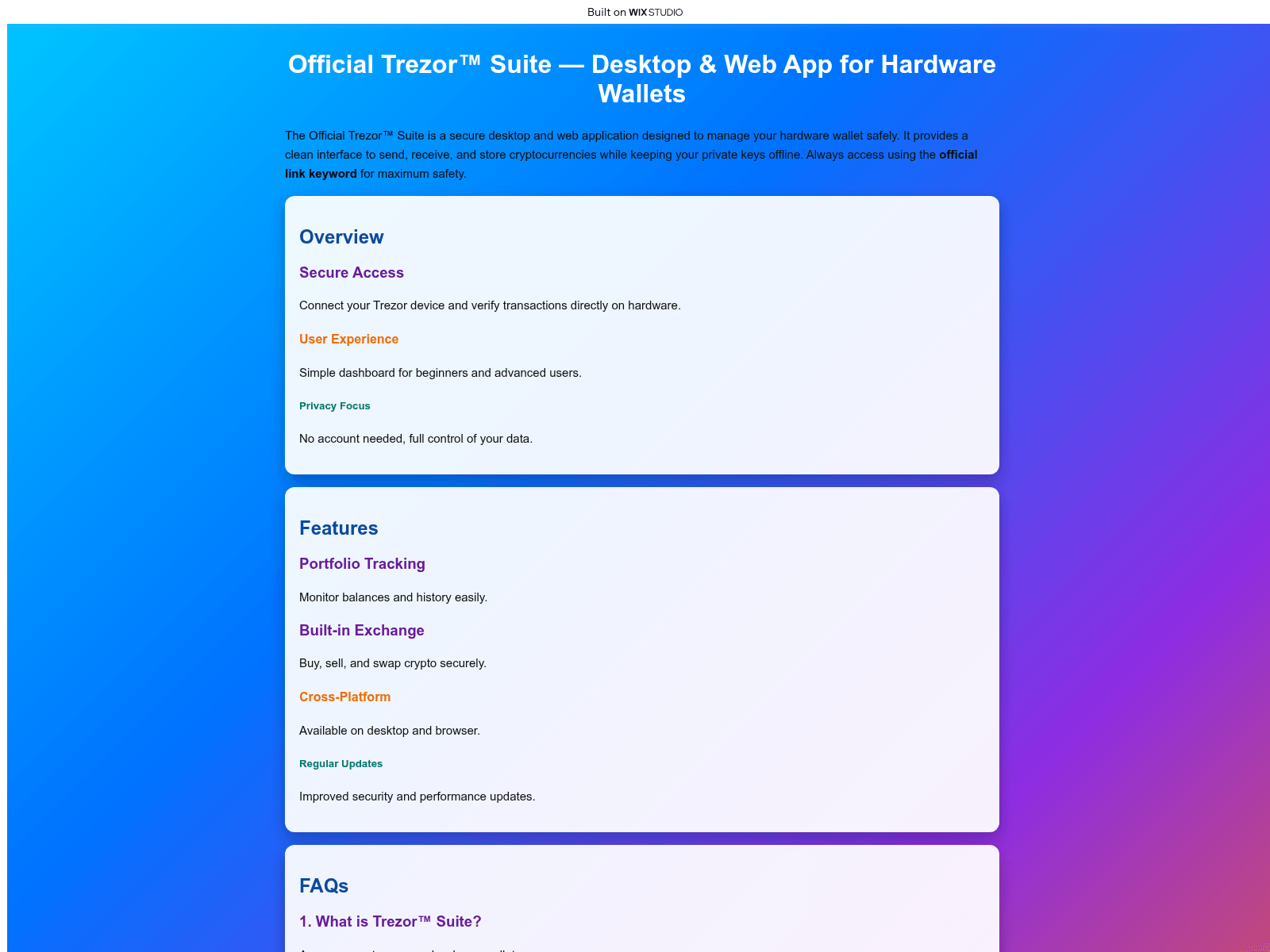 Screenshot of homepage-trexor-suit.wixstudio.com